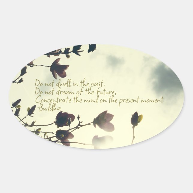 Adesivo Oval Inspiração de ansiedade do Buda (Frente)