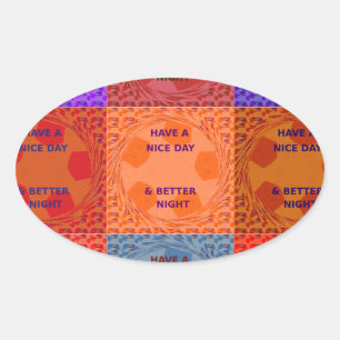 Adesivo Oval Inspiracional tem um belo texto Pop verificado no 