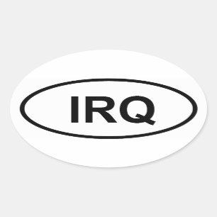 Adesivo Oval Iraque "IRQ"
