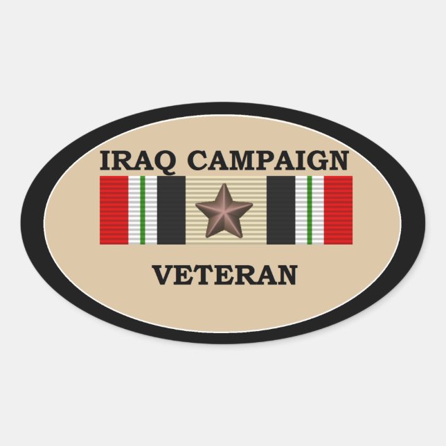 Adesivo Oval Iraque Veteran 1 ICS (Frente)