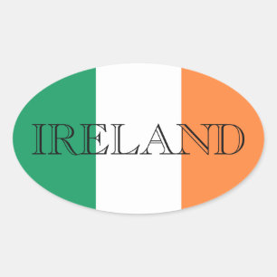 Adesivo Oval Irish Flag Ireland stkcn