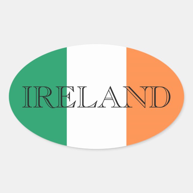 Adesivo Oval Irish Flag Ireland stkcn (Frente)