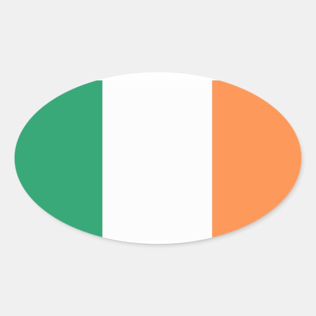 Adesivo Oval Irlanda bandeira (Frente)