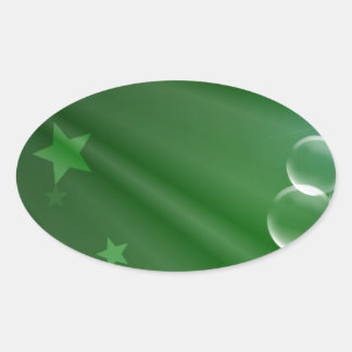 Adesivo Oval Irlanda - Padrão Verde Arte Paz Destino de Amor