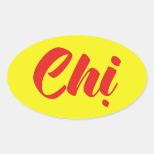 Adesivo Oval Irmã vietnamiana - língua de Tiếng Việt do ~