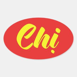 Adesivo Oval Irmã vietnamita - Língua de reforma do Tijng