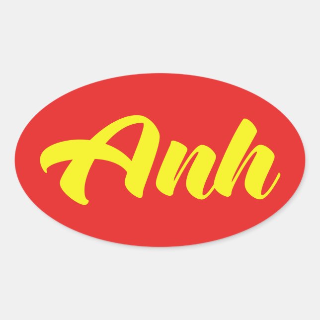 Adesivo Oval Irmão Vietnamita - Anh ~ Ting Vit Idioma (Frente)