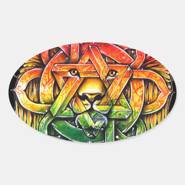 Adesivo Oval Iron Lion Zion - M1 (Frente)