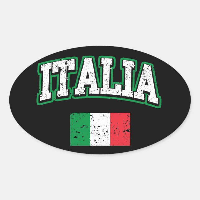 Adesivo Oval Italia Flag (Frente)