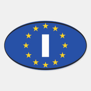 Adesivo Oval Italia - I - União Europeia