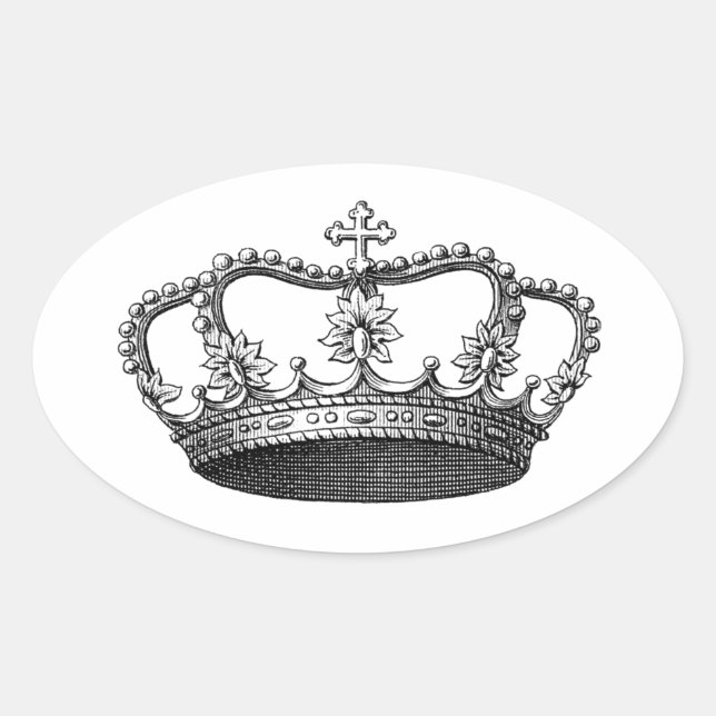 Adesivo Oval Item de Presente da Coroa de Prata que você person (Frente)