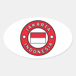 Adesivo Oval Jacarta Indonésia