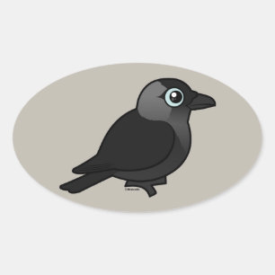 Adesivo Oval Jackdaw de Birdorable