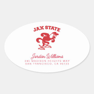 Adesivo Oval Jacksonville State University JAX State Gamecocks