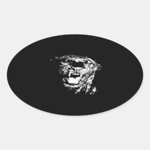 Adesivo Oval Jaguar que ruje