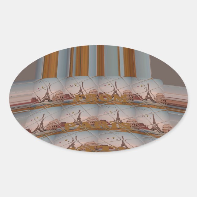 Adesivo Oval J'aime Paris (I Love Paris) (Frente)