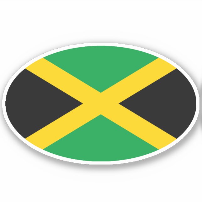 Adesivo Oval Jamaican Flag (Frente)