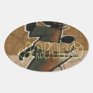 Adesivo Oval Jambo Habari Hakuna Matata.