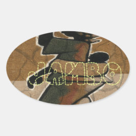 Adesivo Oval Jambo Habari Hakuna Matata.