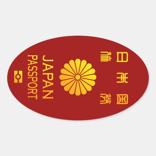 Adesivo Oval japan passport (Frente)