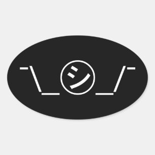 Adesivo Oval Japonês Kaomoji do ¯ do Emoticon da encolho de