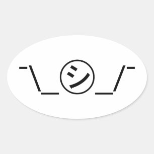 Adesivo Oval Japonês Kaomoji do ¯ do Emoticon da encolho de