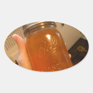 Adesivo Oval Jar de Canning da Apple Jelly