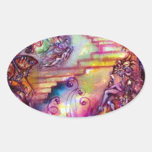 ADESIVO OVAL JARDIM DAS SOMBRAS PERDIDAS/ESCADAS MÍSTICAS