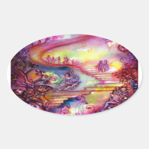 ADESIVO OVAL JARDIM DAS SOMBRAS PERDIDAS/ESCADAS MÍSTICAS
