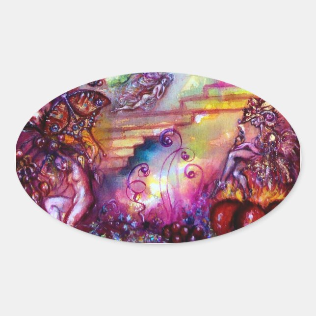 ADESIVO OVAL JARDIM DAS SOMBRAS PERDIDAS/ESCADAS MÍSTICAS (Frente)