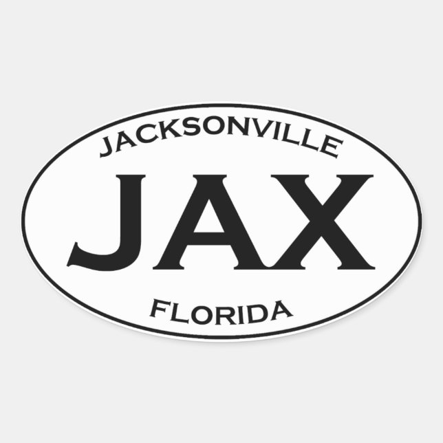 Adesivo Oval JAX - Jacksonville Florida (Frente)