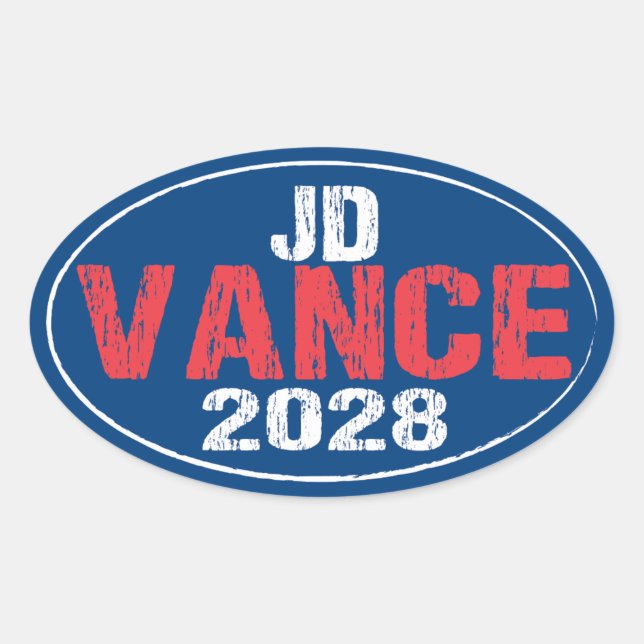 Adesivo Oval JD Vance 2028 (desabilitado) (Frente)