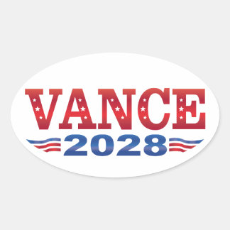Adesivo Oval JD Vance Presidente 2028 (bs)