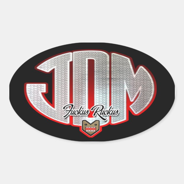 Adesivo Oval JDM Fuckus Ruckus (Frente)