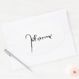 Adesivo Oval Jeanne d'Arc Saint Joan Heilige Johanna Signature