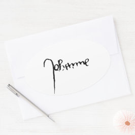 Adesivo Oval Jeanne d'Arc Saint Joan Heilige Johanna Signature