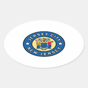Adesivo Oval Jersey City New-jersey