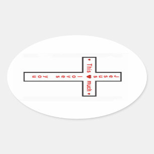 Adesivo Oval Jesus ama-o