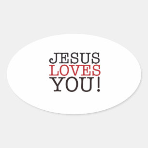 Adesivo Oval Jesus ama-o!
