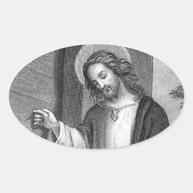 Adesivo Oval Jesus Cristo (Frente)