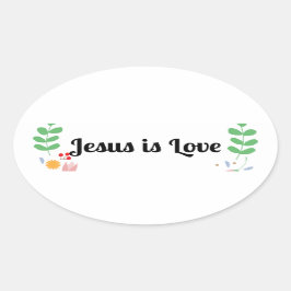Adesivo Oval Jesus é o Viciado em Amor