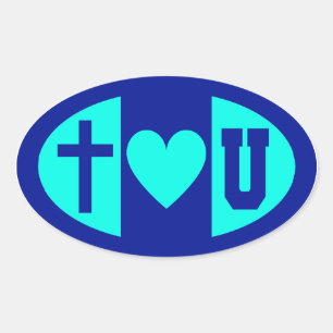 Adesivo Oval Jesus Hearts U