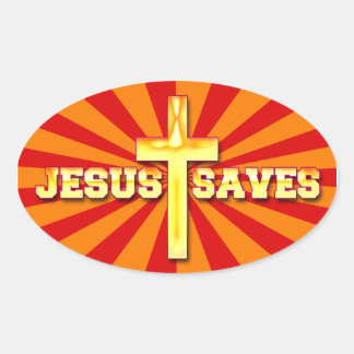 Adesivo Oval Jesus Salva Vestidos