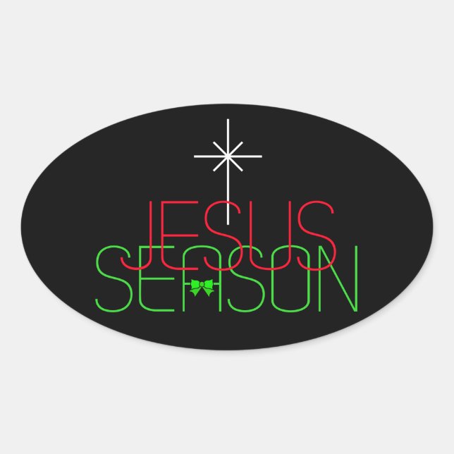 Adesivo Oval Jesus Season (Frente)