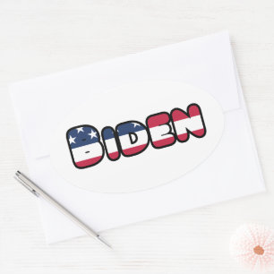 Adesivo Oval Joe Biden apoia a eleição do presidente dos EUA