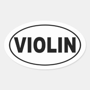 Adesivo Oval Jogador de Violino
