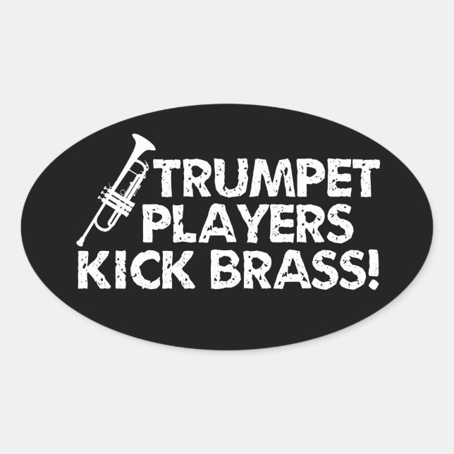Adesivo Oval Jogadores De Trompete Kick Brass! (Frente)