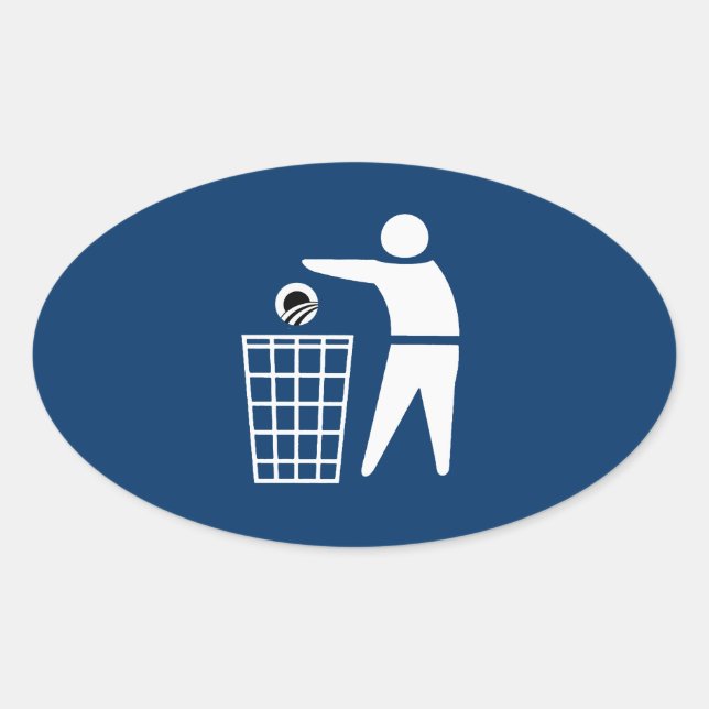 ADESIVO OVAL JOGAR OBAMA PARA FORA (Frente)