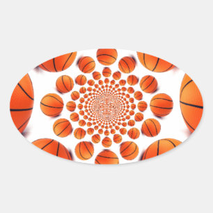 Adesivo Oval Jogo de Basquete dos Campeões: Visão da Quadra Kal