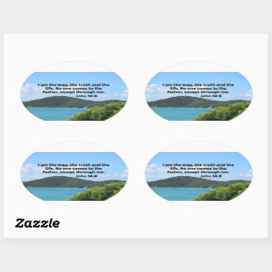 Adesivo Oval John 14:6 Eu sou o caminho, a verdade e a vida.